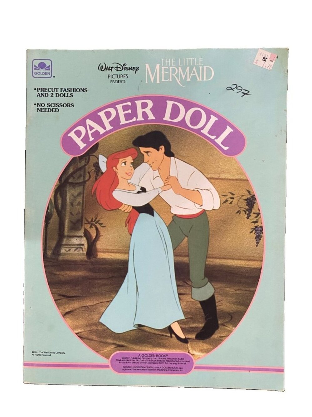 Walt Disney's The Little Mermaid Paper Doll NEW/UNPUNCHED 1991 Golden Vintage